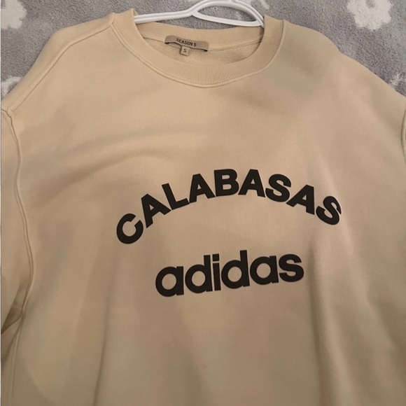 Mens Cream Colored Calabasas Adidas Nude Off White Colored Sweater - Picture 2 of 6